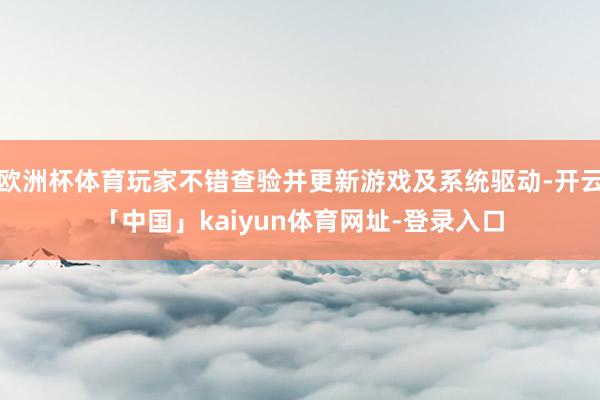 欧洲杯体育玩家不错查验并更新游戏及系统驱动-开云「中国」kaiyun体育网址-登录入口