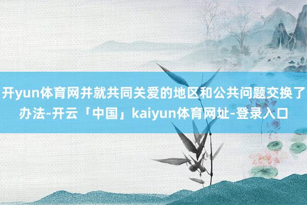 开yun体育网并就共同关爱的地区和公共问题交换了办法-开云「中国」kaiyun体育网址-登录入口